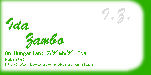 ida zambo business card